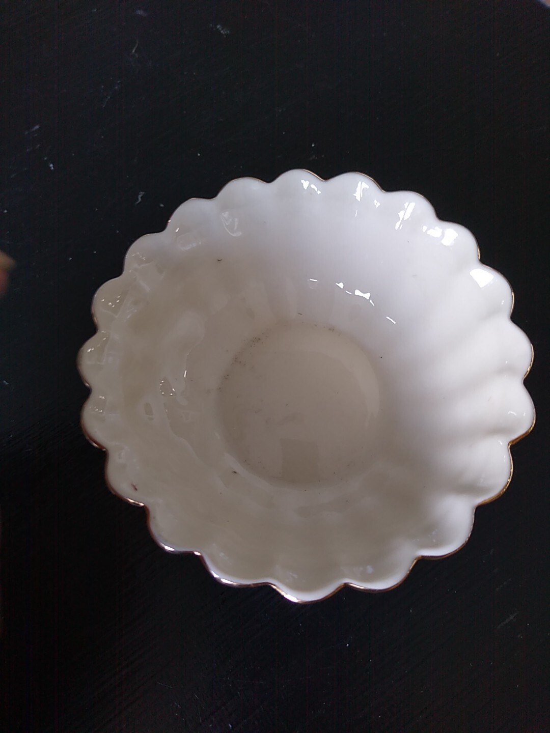 Vintage LENOX Small Trinket Bowl Embossed Roses Gold Trim 4"