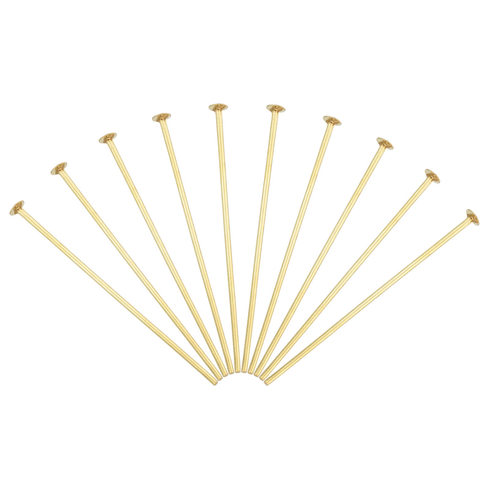 100Pcs 2.5mm OD x 40mm L Chandelier Connector Clips Copper Pins Golden