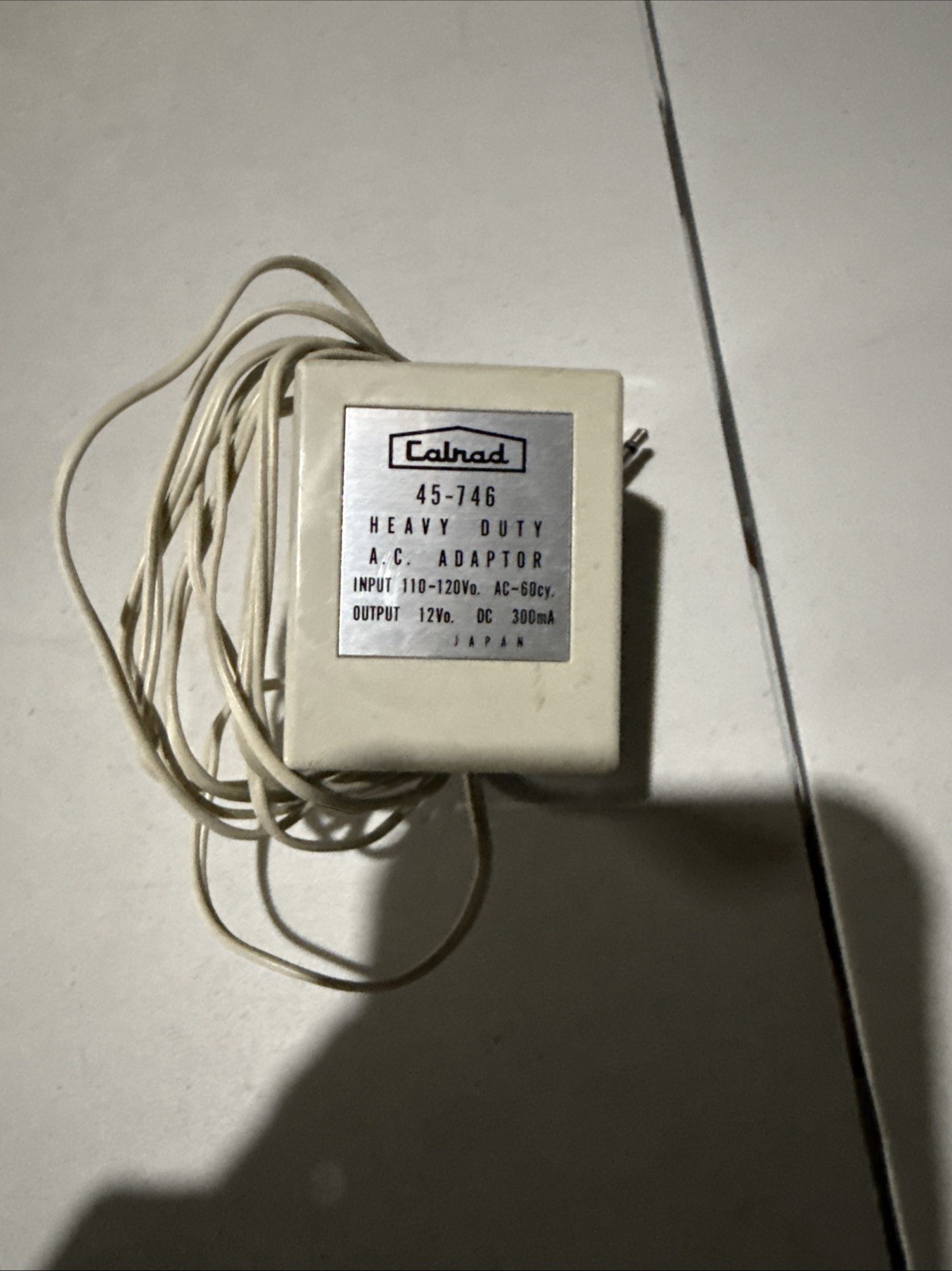 Calrad 45-746 12 Volt 300ma Power Supply Plug