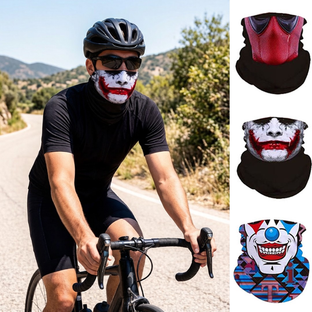 Skull Clown Face Mask UV Protection Ski Sun Mask Neck Gaiter Scarf for Men Women