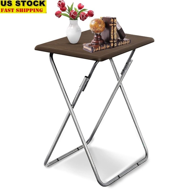 Folding TV Tray Table Multifunctional Snack Table Portable Easy Clean X-Shaped
