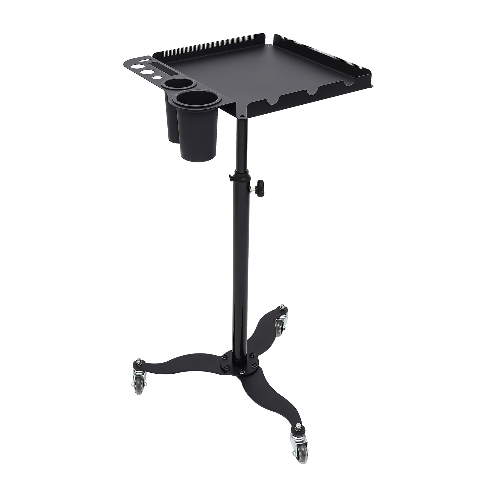 Salon Rolling Tray Beauty Hair Stylist Storage Mobile Trolley Cart with 2 Bowls