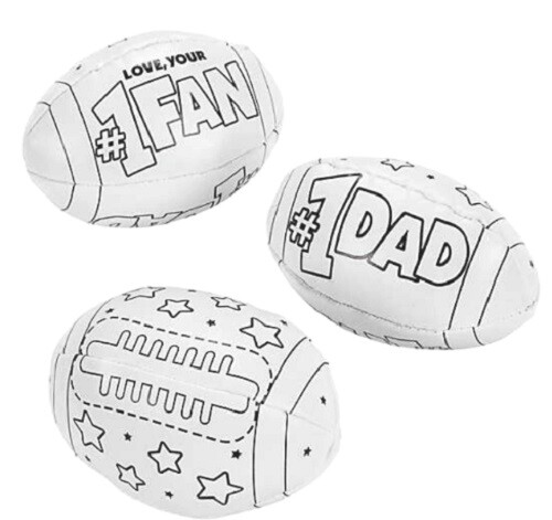 Set of 3 Color Your Own Father's Day Footballs (Free Shipping with 6 Purchases)