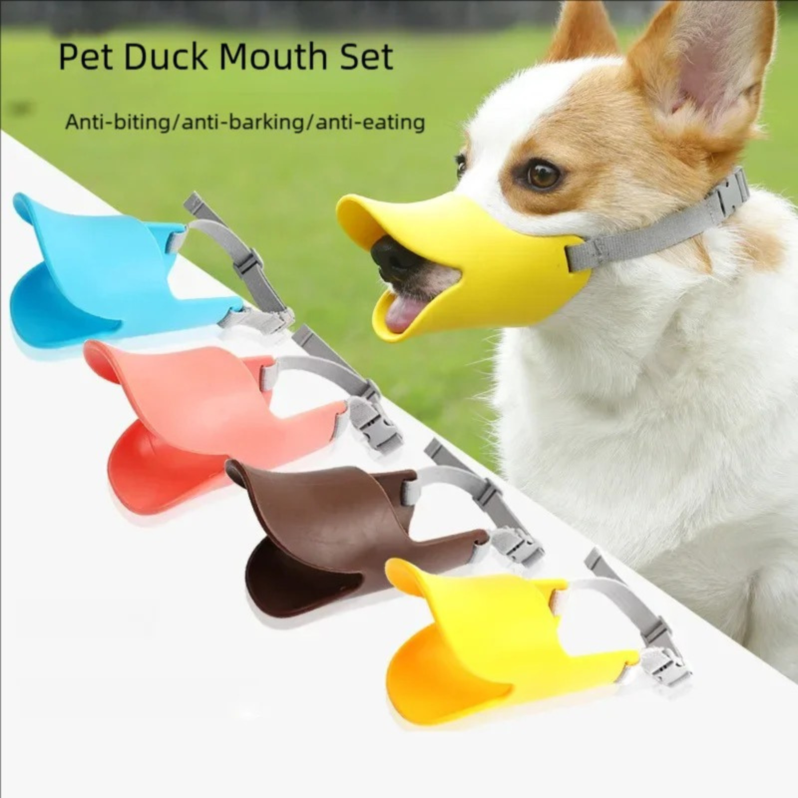 Dog Muzzle Anti Bite Soft Silicone Mouth Cover Adjustable Strap Pet Masks Covers