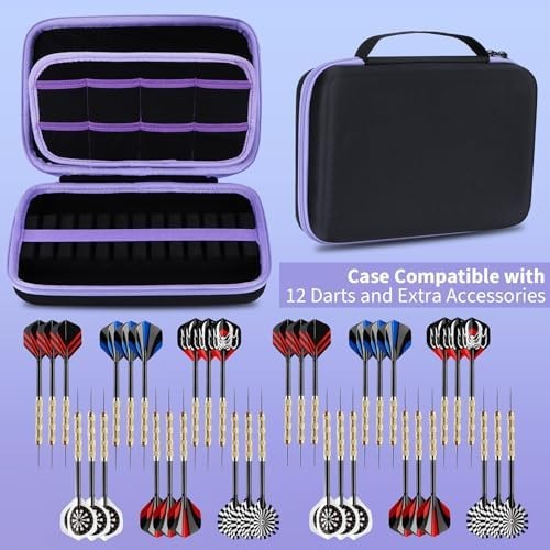 Case Compatible for 12 Darts, Holds Darts and Extra Accessories