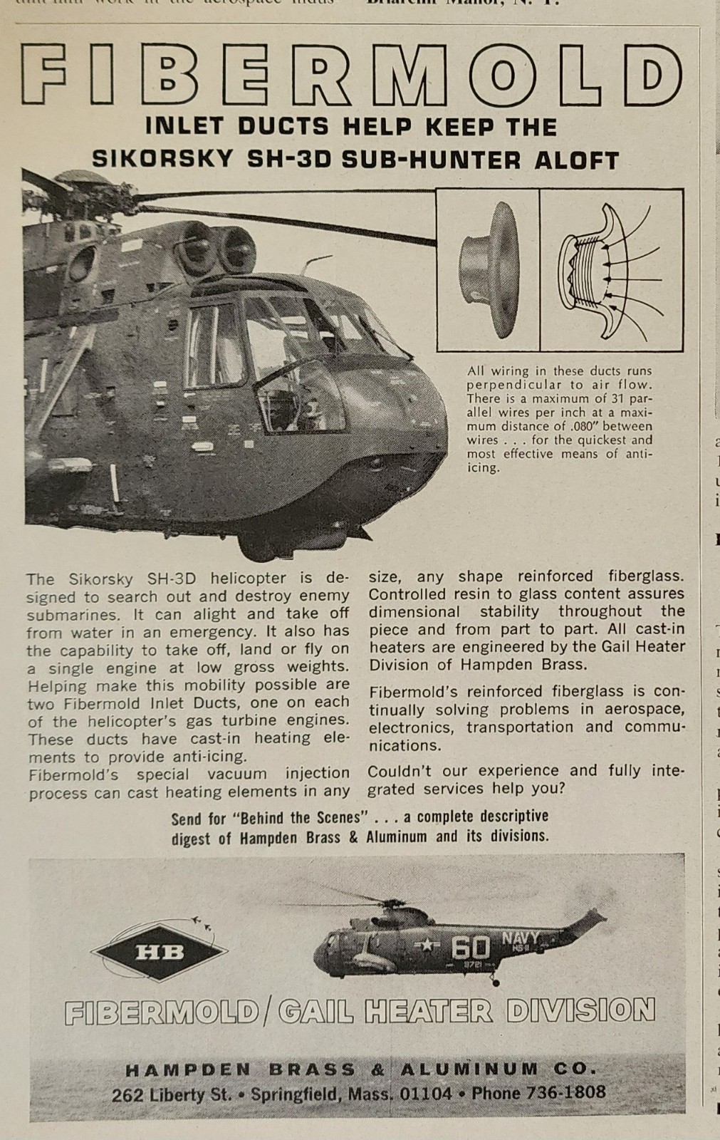 Sikorsky Helicopter Picture Magazine Ad Original Vtg Wall Art Decor Sub Hunter