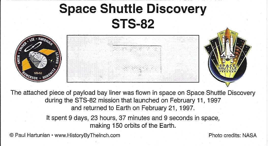 Own a Genuine Piece of Flown Space Shuttle Discovery STS-82 Only $19.95