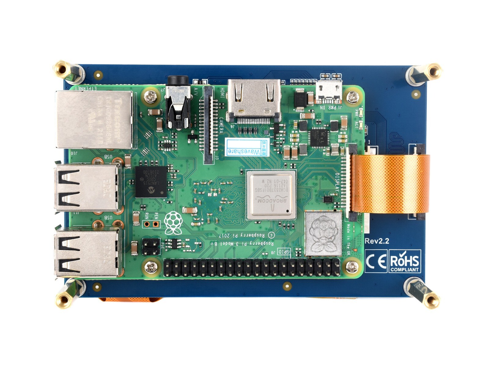 Waveshare 4.3inch QLED Raspberry Pi Display DSI 800×480 Integrated Structure