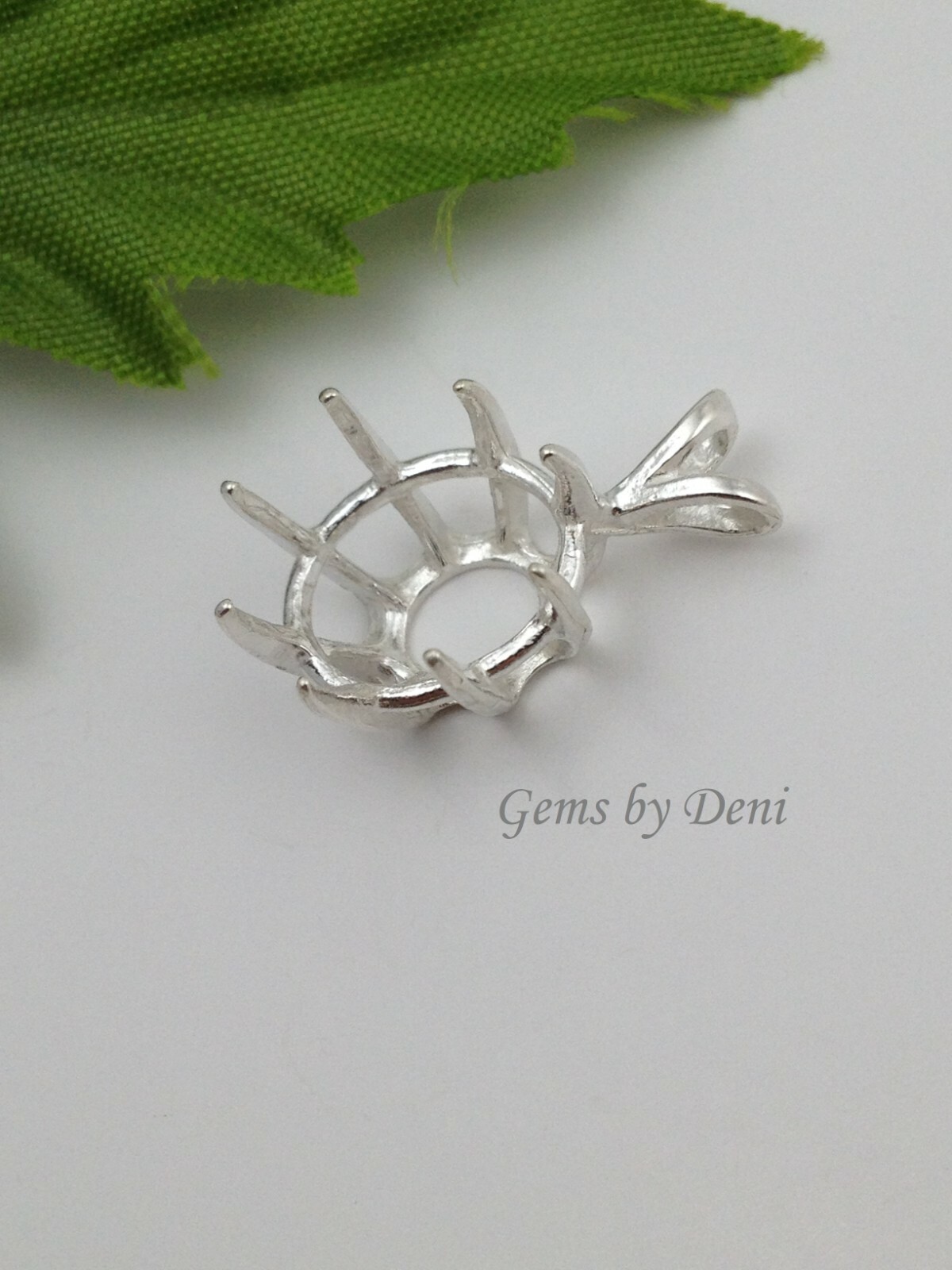 Sterling Silver Oval Deep Cut Pre-Notched Pendant Casting