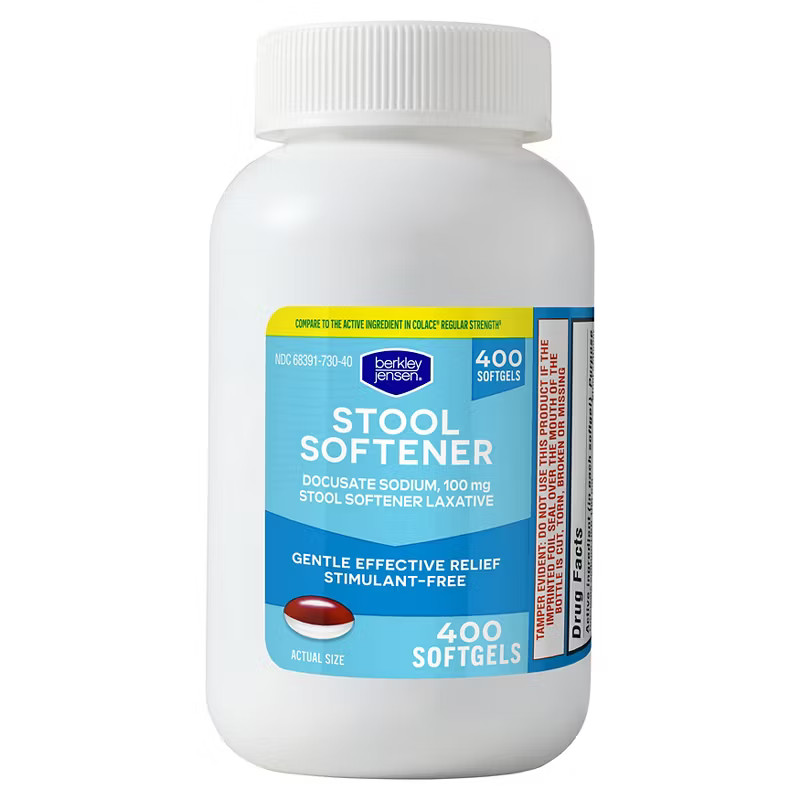 Stool Softener Docusate Sodium 100mg 400 Softgels Gentle Relief Exp 05/27