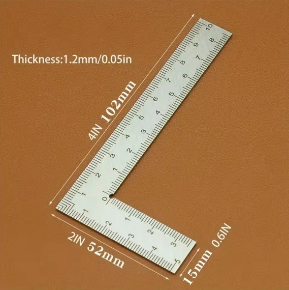 Right Angle Ruler Stainless Steel L Square Ruler Small Measuring Layout Tool