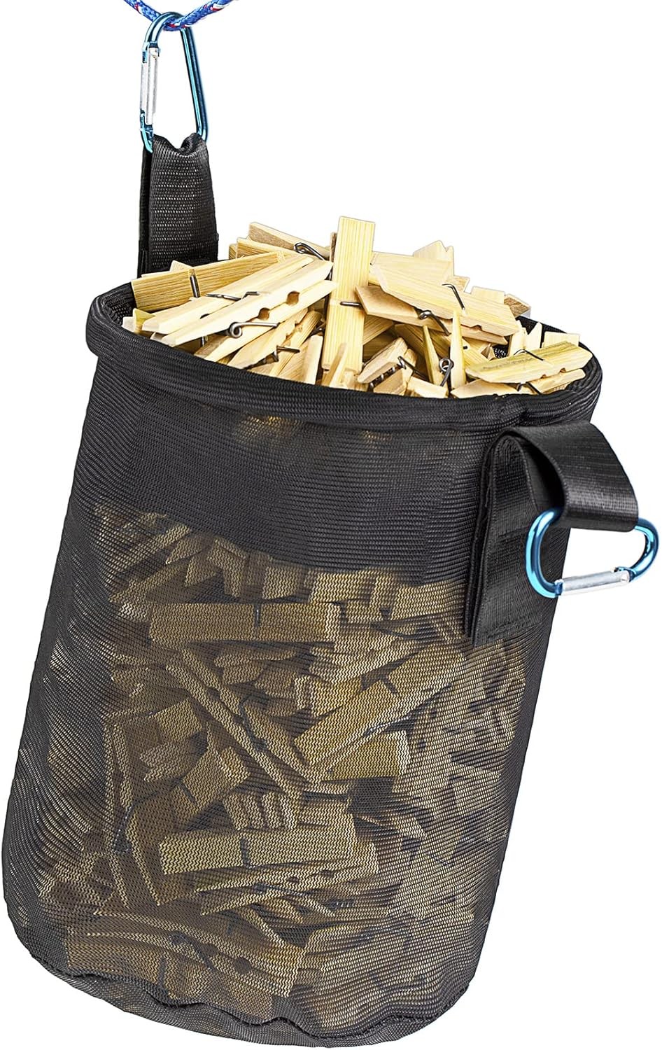 Mesh Clothespin Bag Holder Outside, Multiple Hanging Methods Clothes Pin Bag wit
