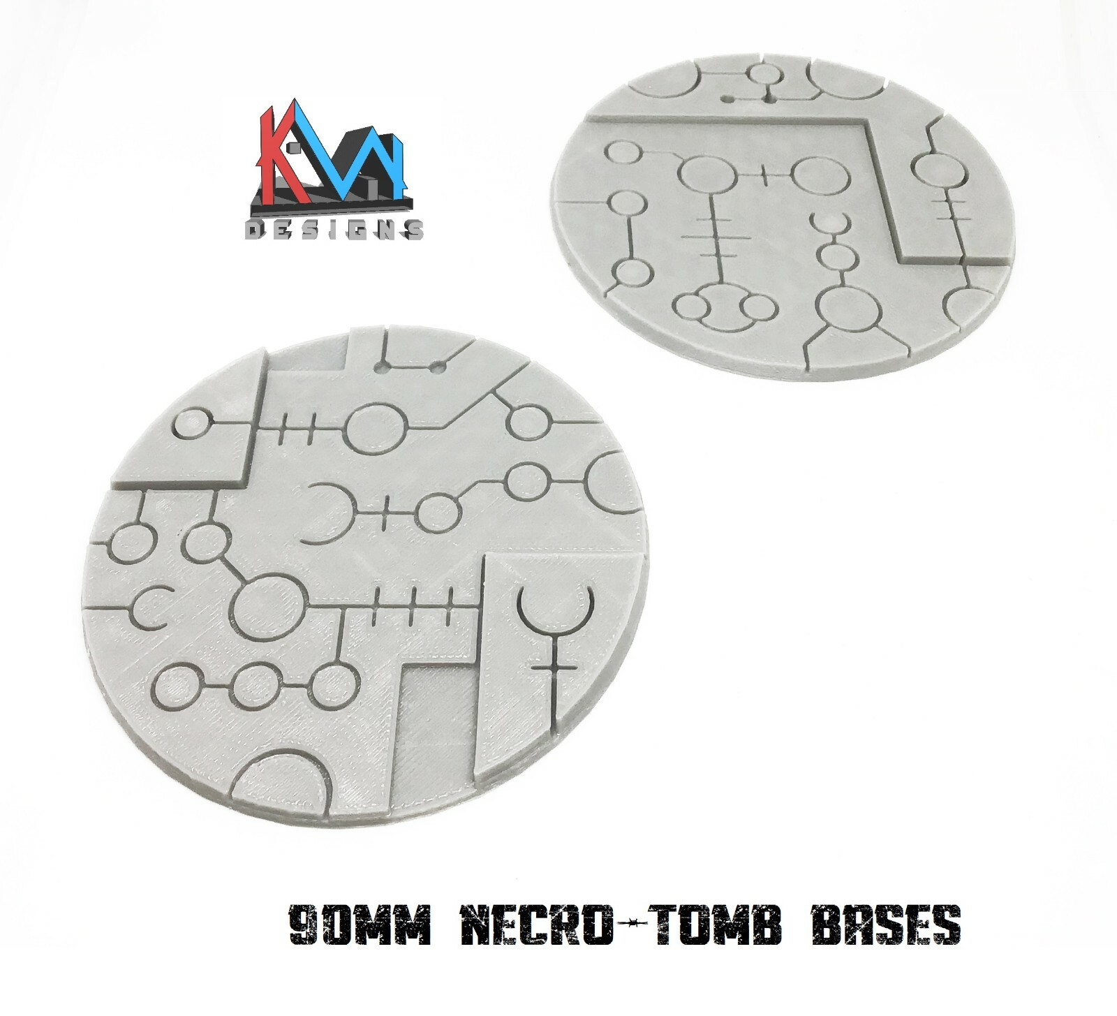 3D Printed - 90mm Scenic Necro-Tomb Bases