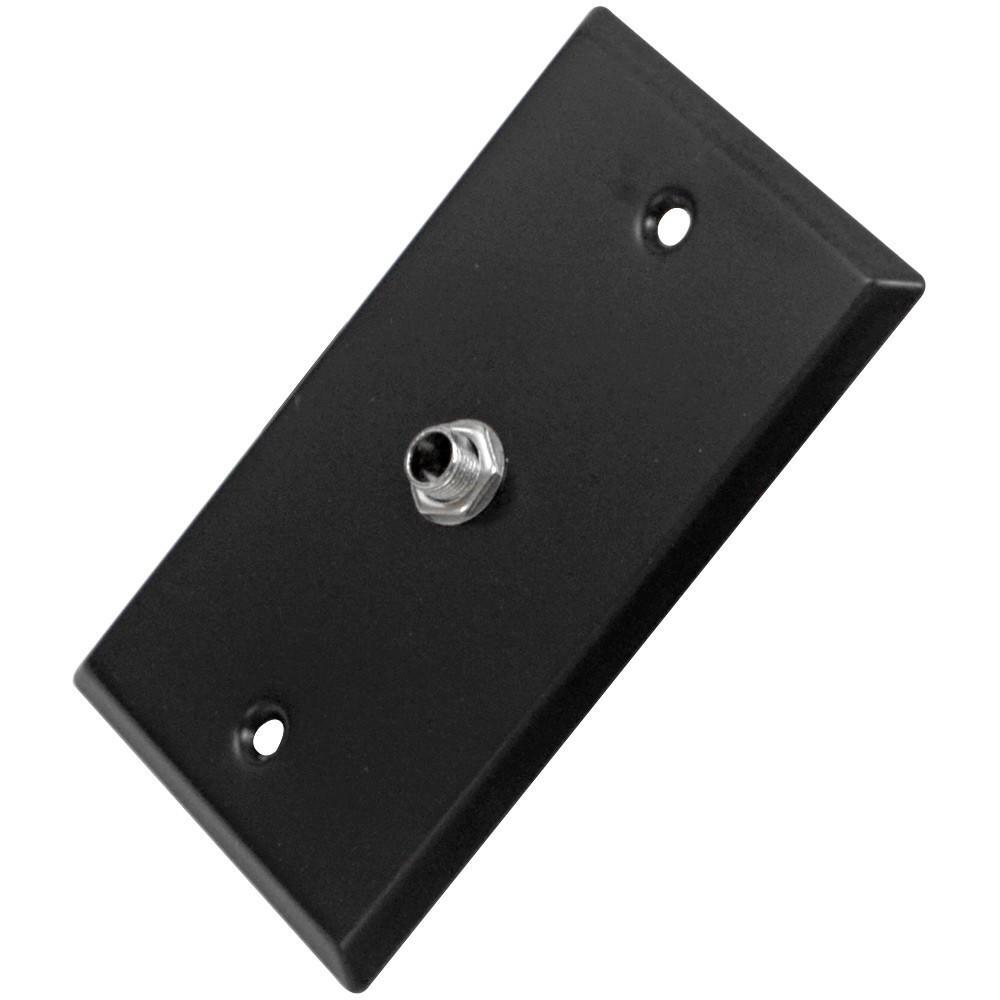 Black Stainless Steel Wall Plate with One 1/4" TS Mono Jack Audio Install