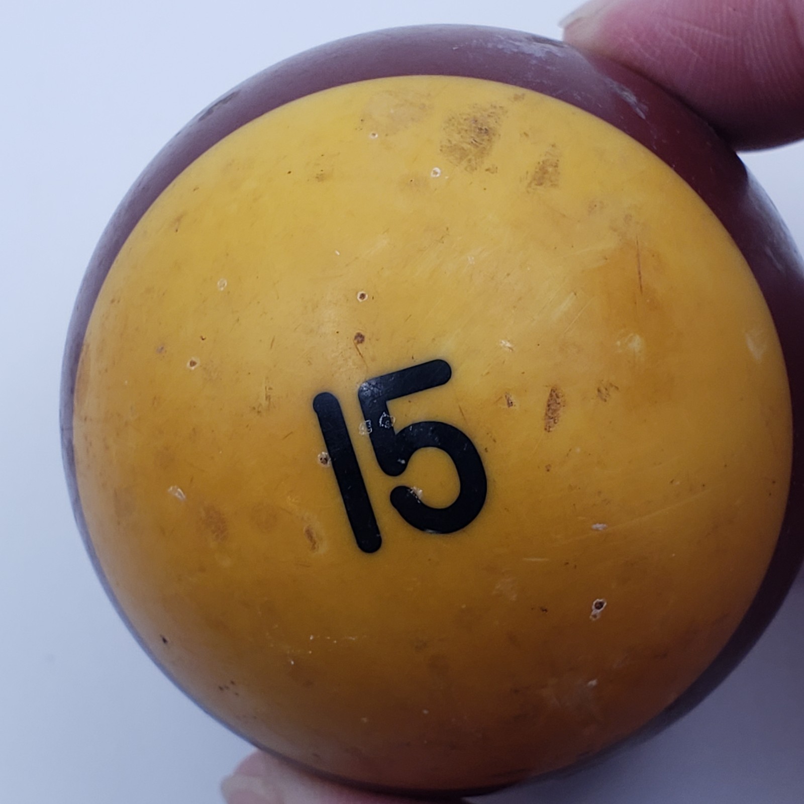 Vintage Billard Pool Ball 15 Maroon Stripe