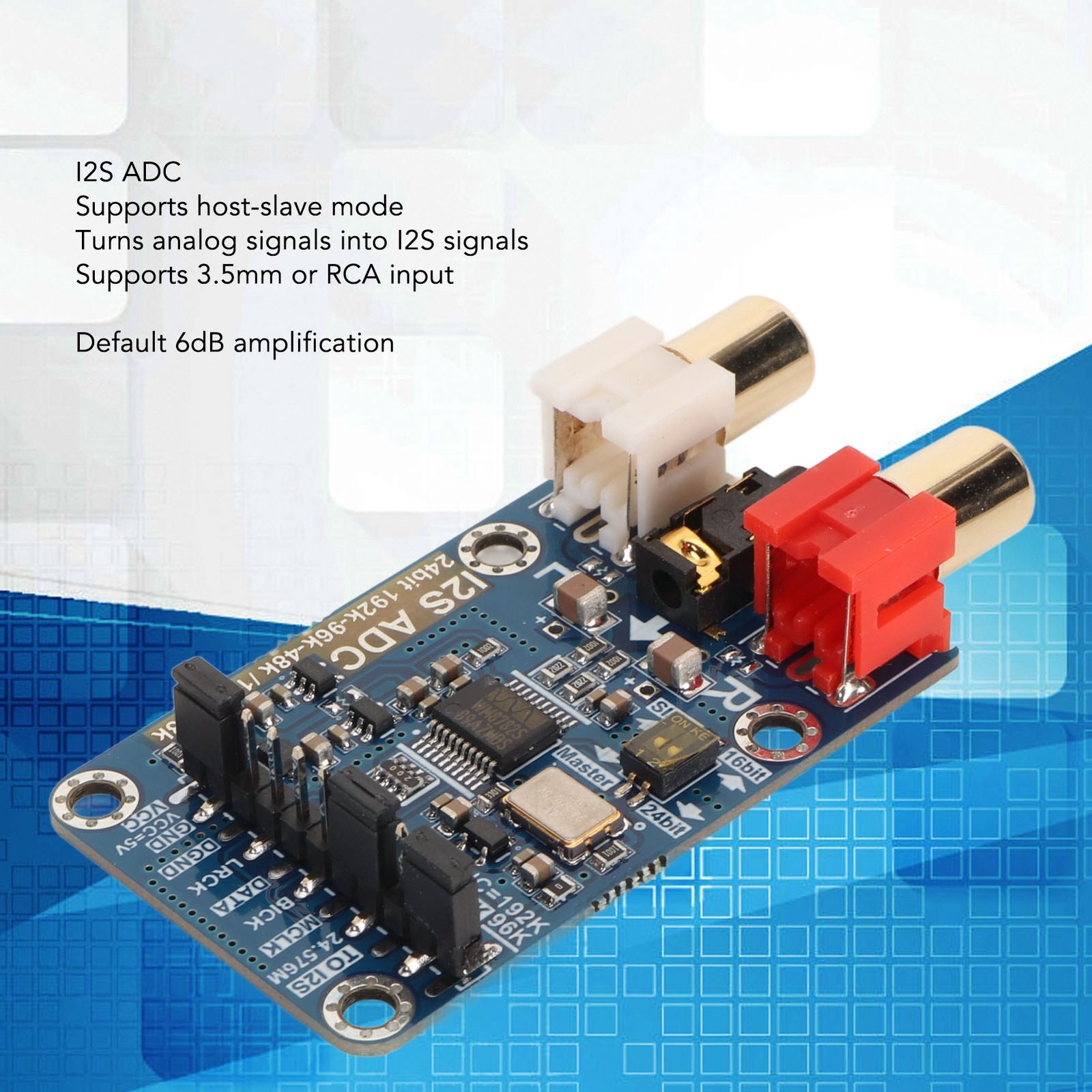 I2S ADC Audio Card Module Lossless Digital Audio For Home Studio
