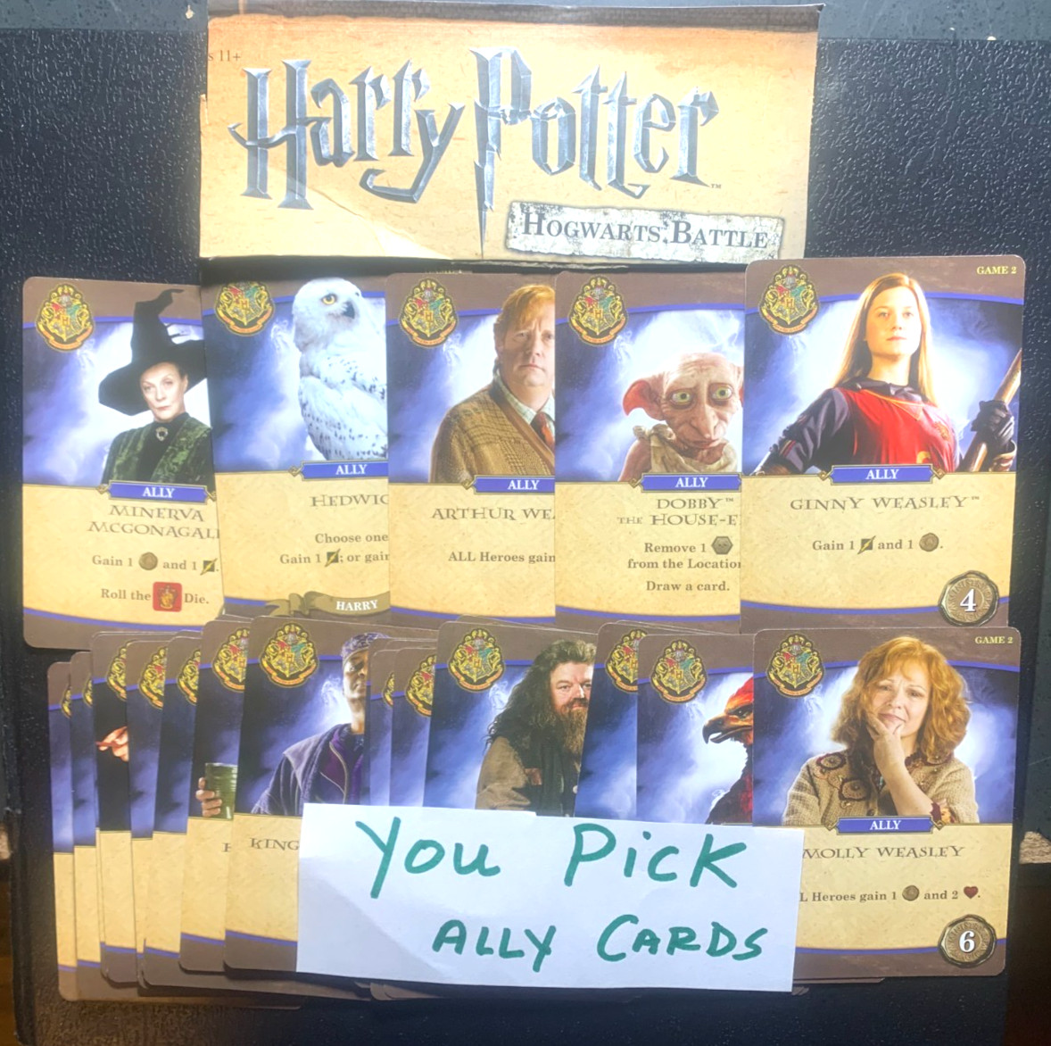 Harry Potter   HOGWARTS BATTLE    You Pick Cards    2016   USAOPOLY   Ally Cards