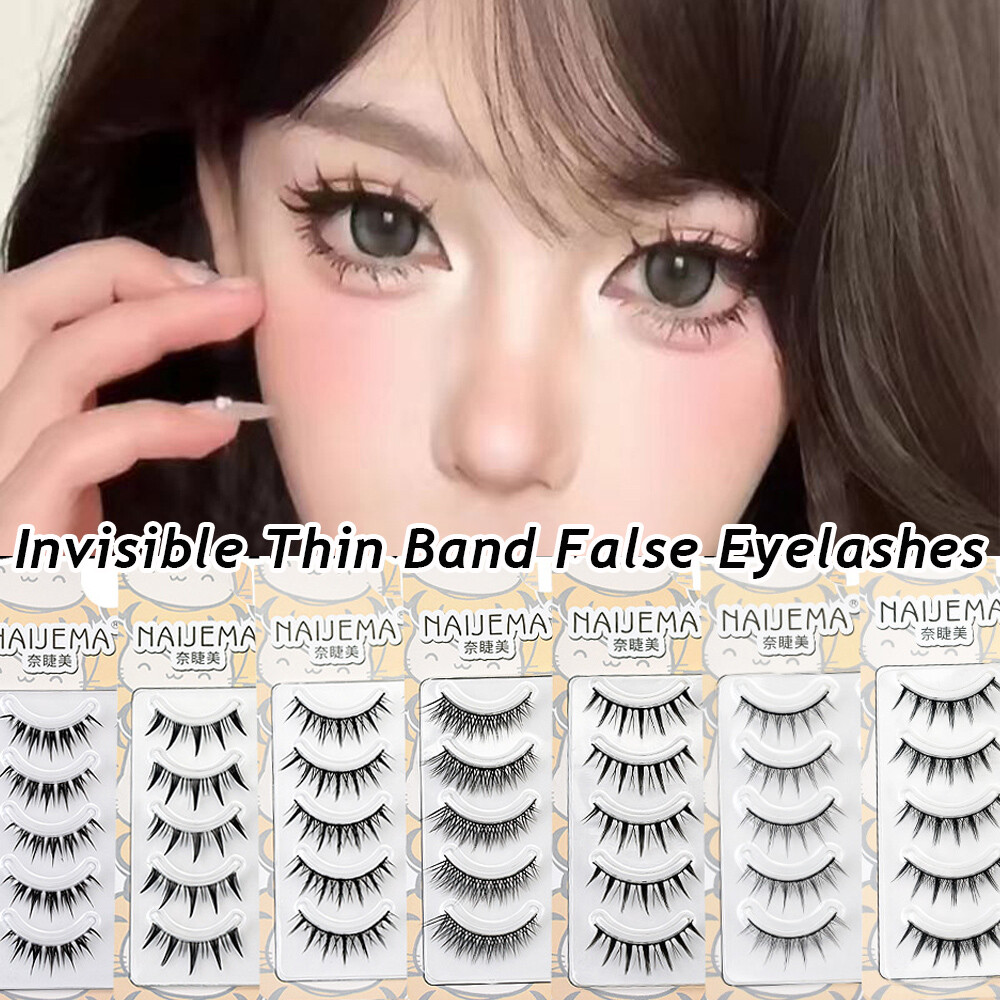 5 Pairs/Pack False Eyelashes Wispy Natural Fake Eyelashes Lash Extension Black ✨