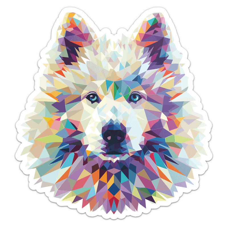 Triangulated Samoyed Dog Car Bumper Sticker Vinyl Decal