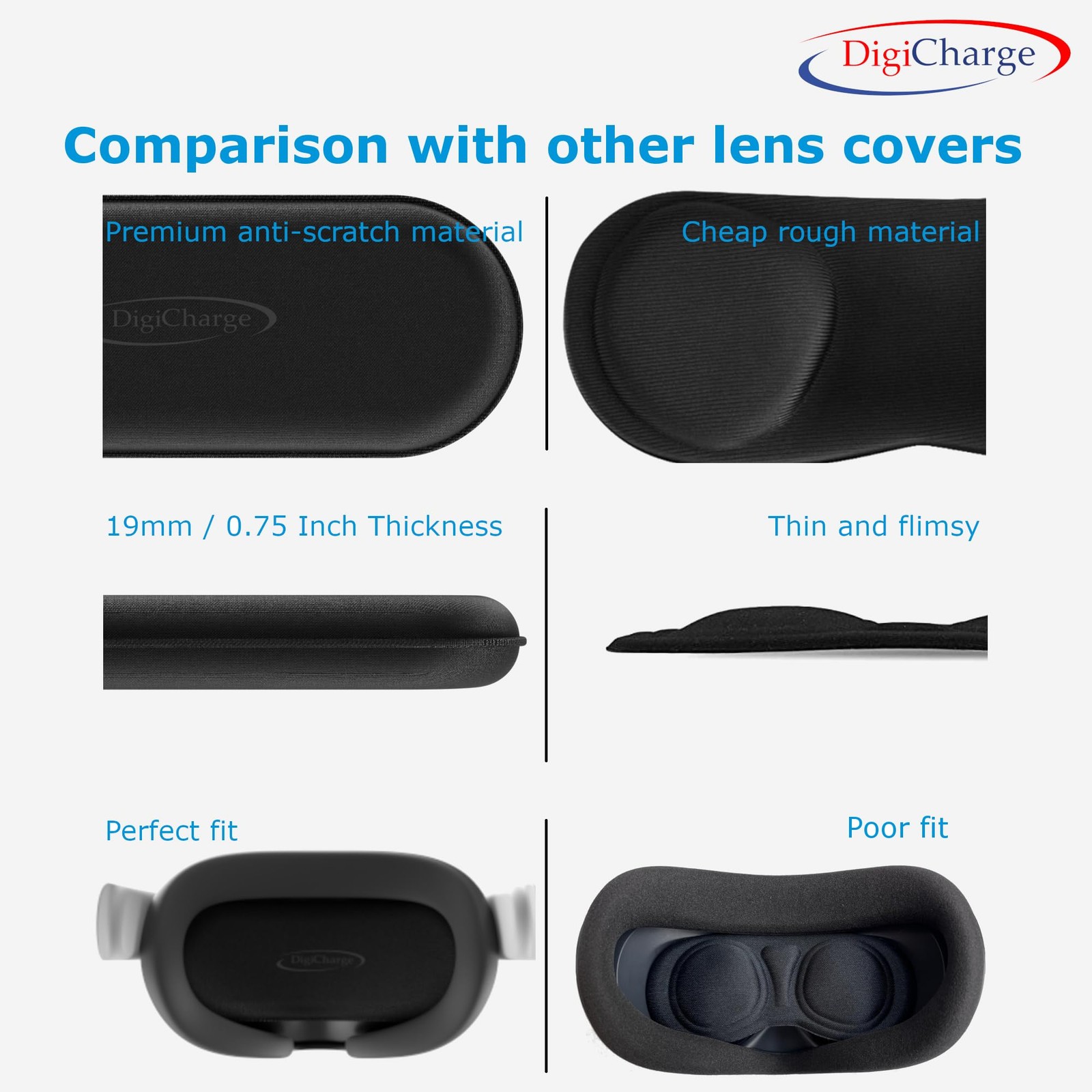 VR Lens Cover Compatible with Vision Pro Meta Quest 3 2 PSVR Black Protector