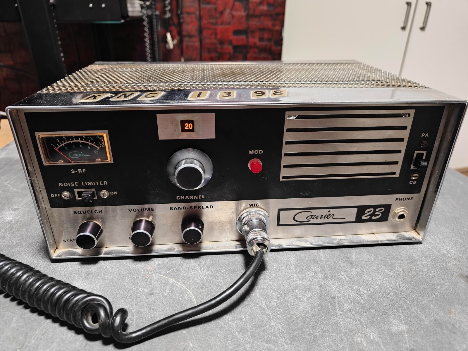 Courier CB 23 Channel Tube Radio Tested New parts Working Turner Mic 1960's Nice
