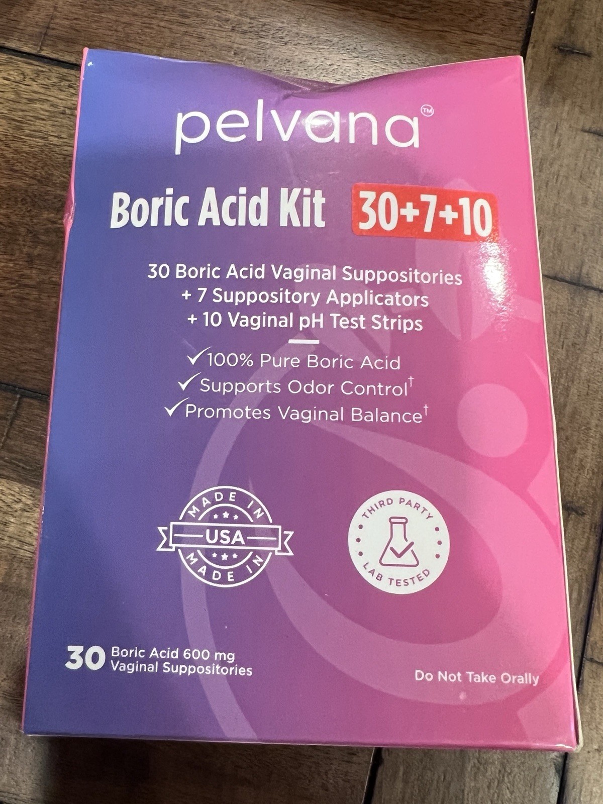PELVANA BORIC ACID KIT 30+7+10 30 BORIC ACID VAGINAL SUPPOSITORIES EXP7/26- E