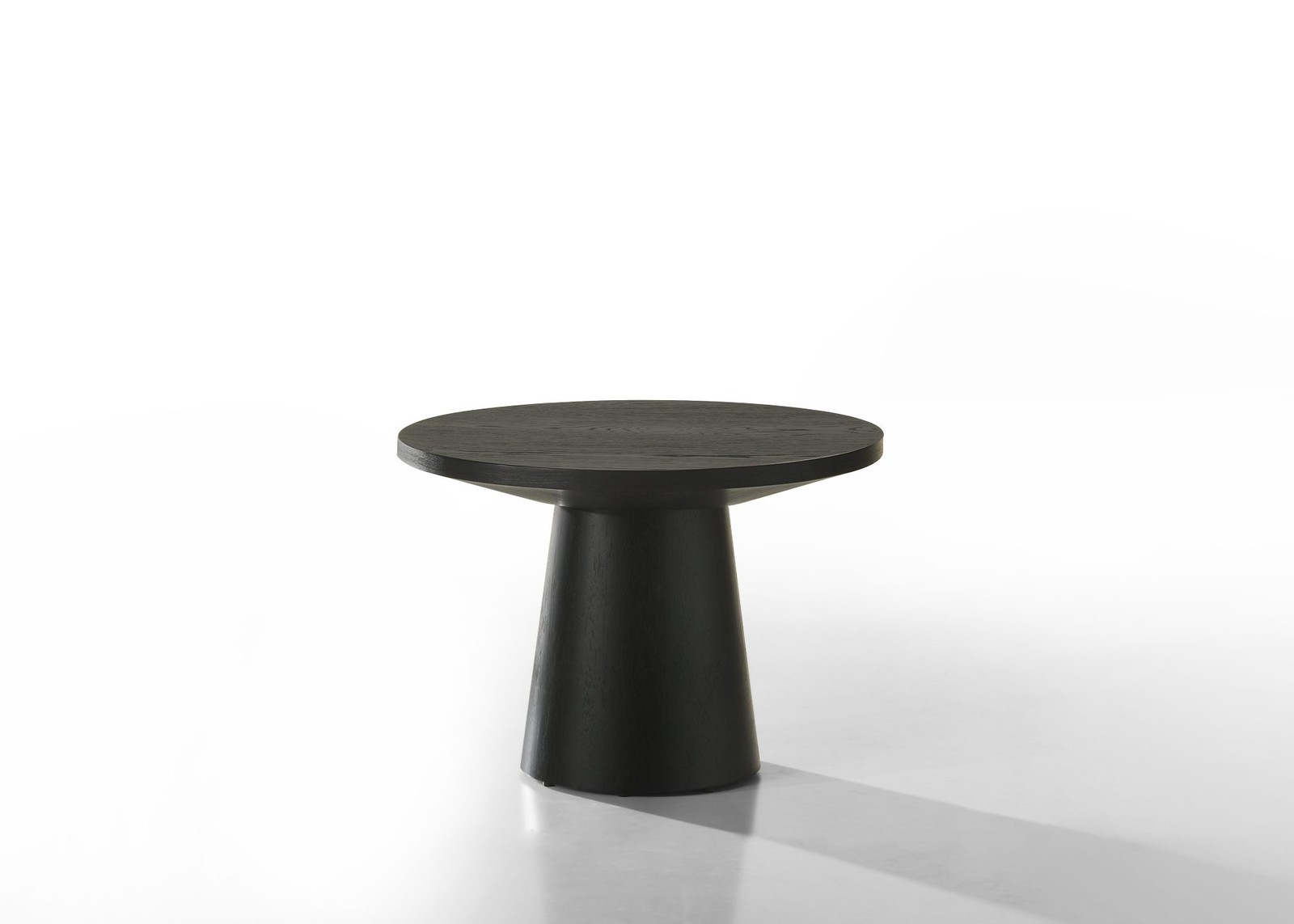 Jasper Ebony Black 22"W /Round End Table with Pedestal Base