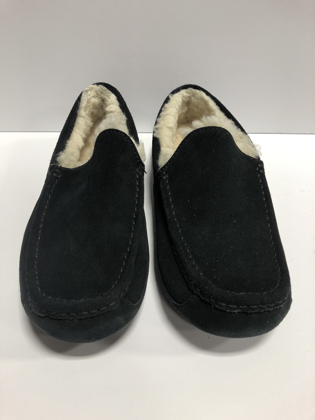 UGG Mens Ascot Slipper Black Suede Size 10 M