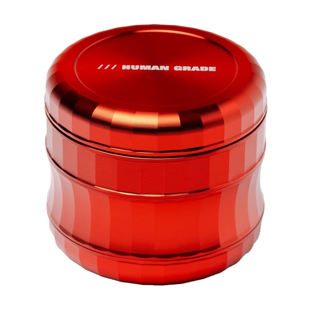 Human Grade Grinder 6M 2.5” - 4 Piece RED Curved Ergonomic Aluminum