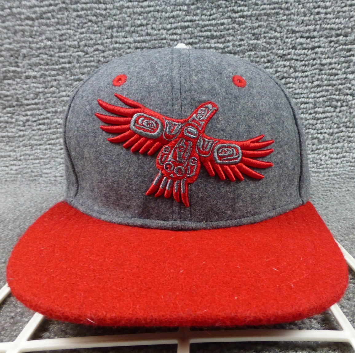Native Northwest Embroidered Hat Eagle Grey Native Art Adjustable Snapback NWT