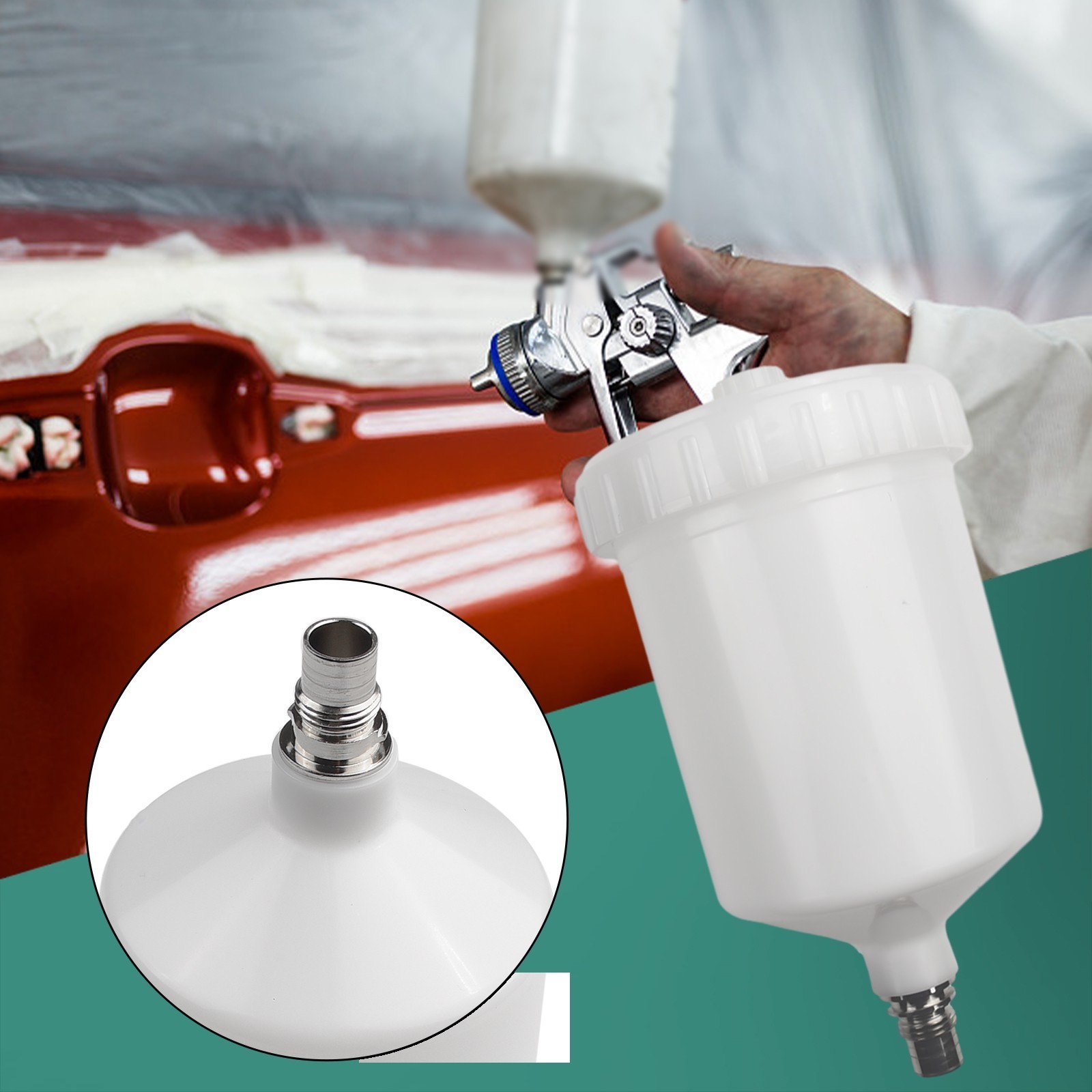 Reliable Plastic HVLP Paint Cup for For SATA Spray Connector Quick Installation