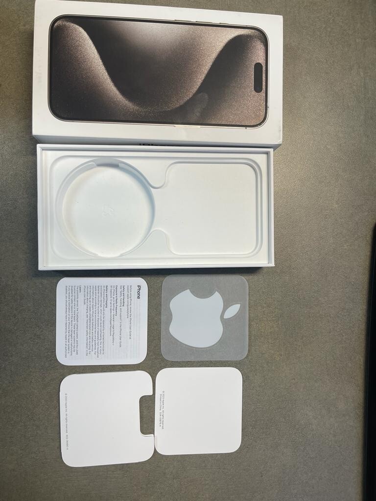 BOX ONLY Apple iPhone 15 Pro Natural Titanium Model 2848