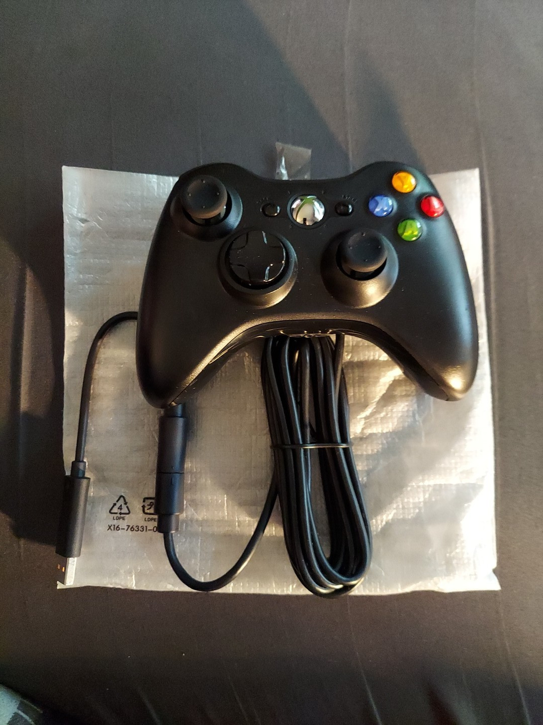 New NIB Genuine Official Microsoft 360 X360 PC Wired USB Controller Black