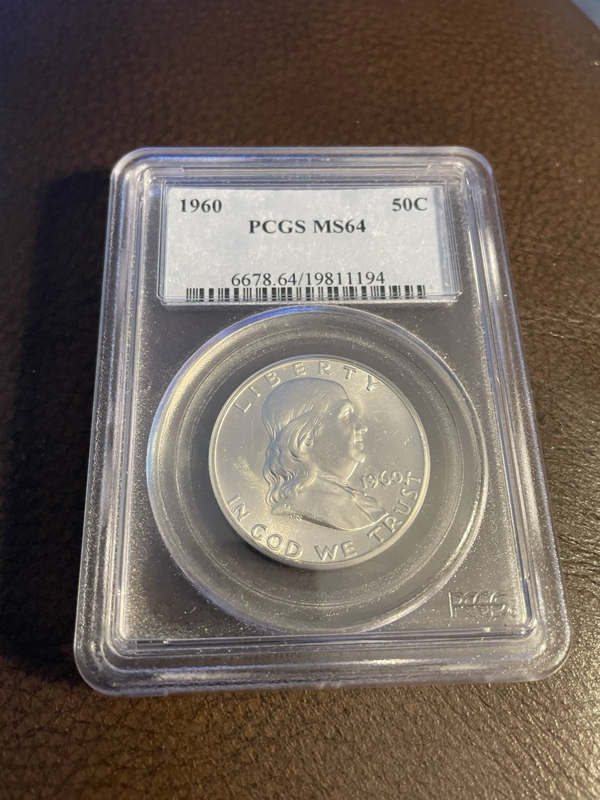 1960-D PCGS MS64 Franklin Half Dollar w/ Original Luster & Nice Bell Lines