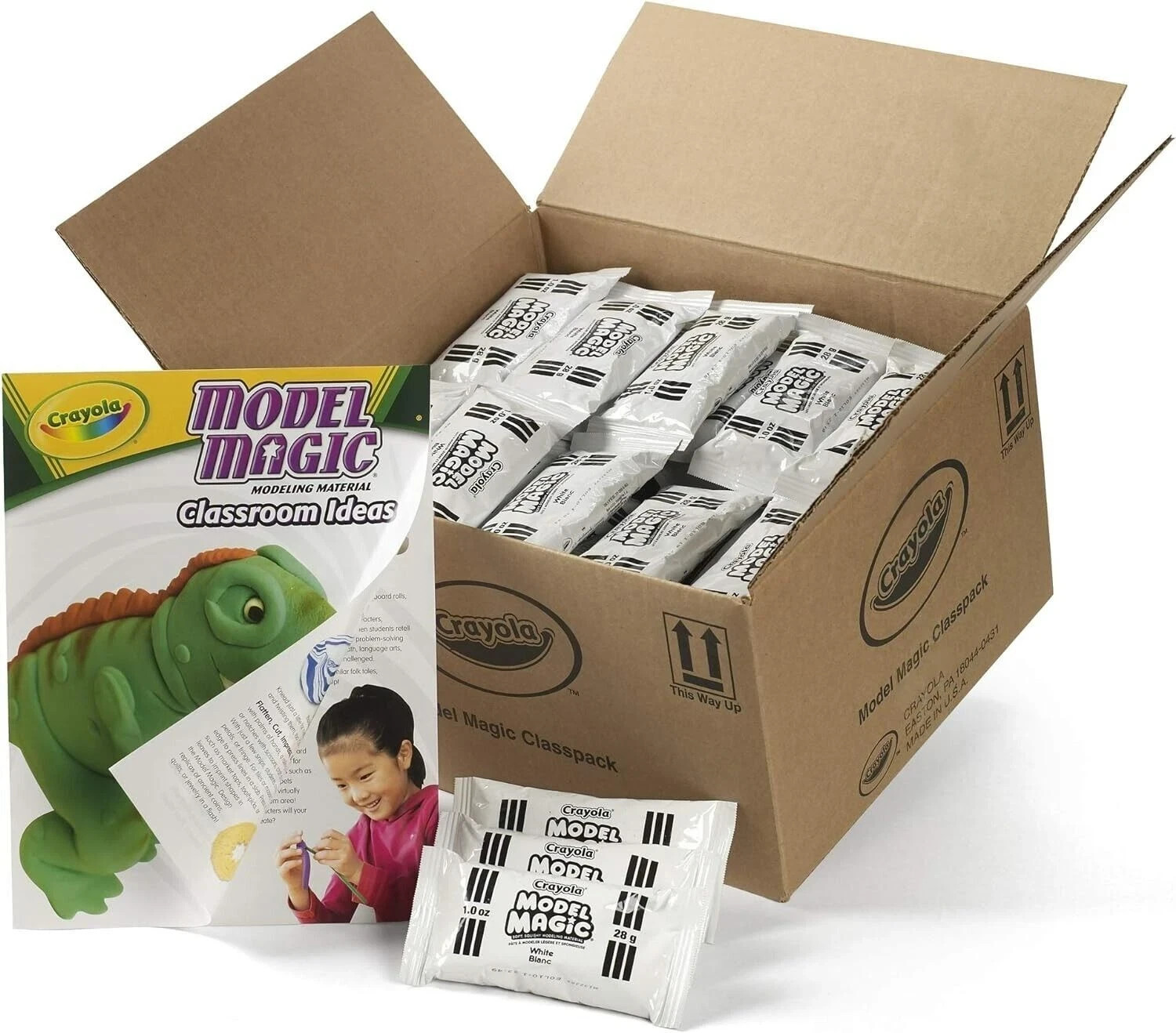 Crayola Model Magic White Modeling Clay 75 Pouches Bulk Box 1 oz Each
