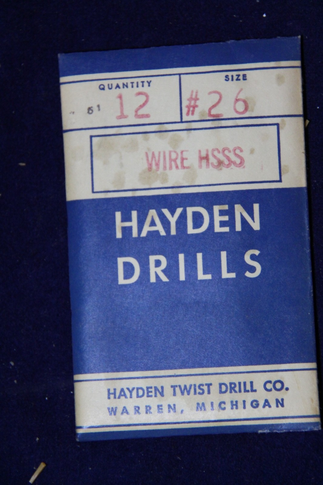 F35 - Hayden Drill  Bits No. Sizes  26-80, 1/64,1/32,  Var Pkg Sizes $6 MIN