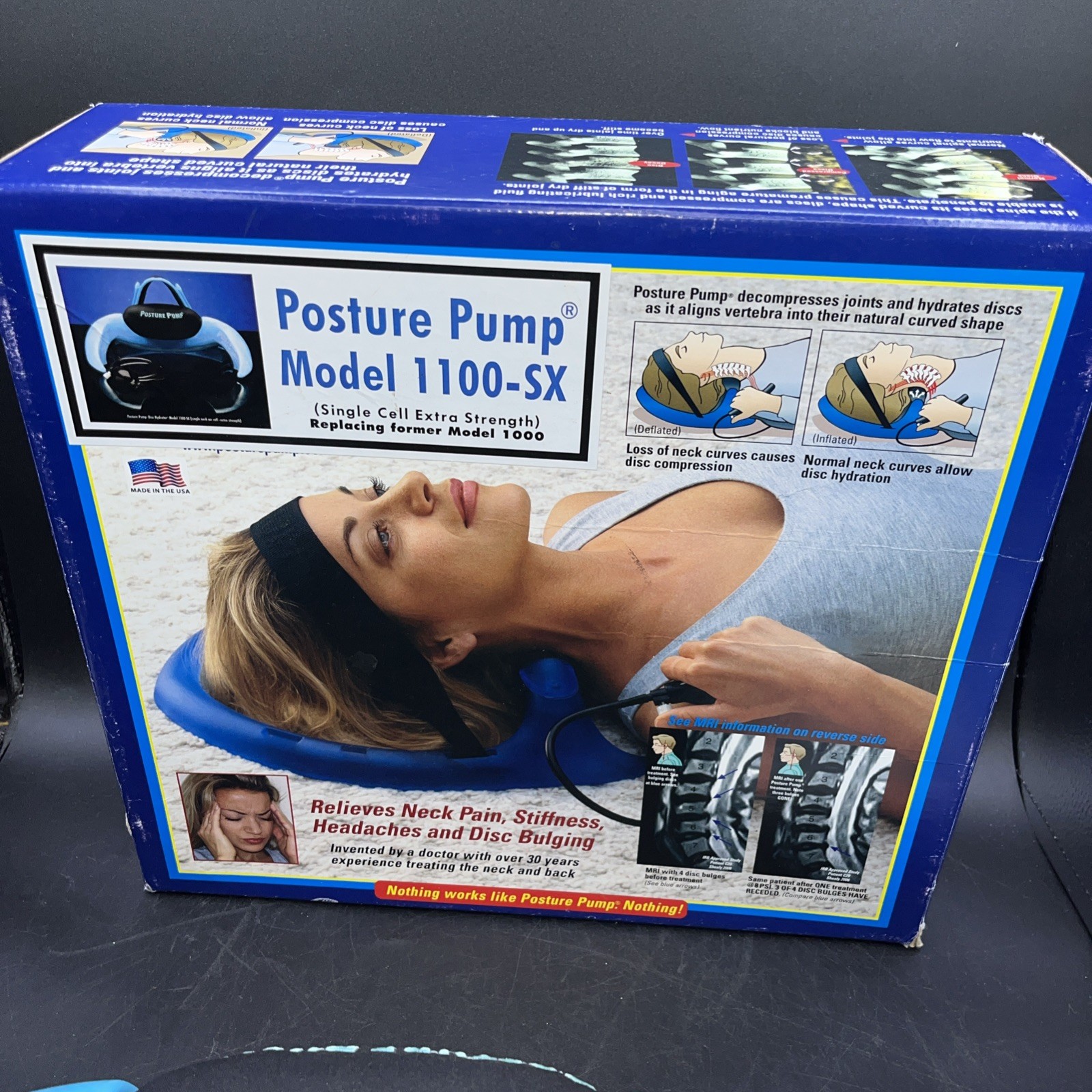 Posture Pump Professional Model 1100-SX Neck Exerciser Cervical Disc USA Made