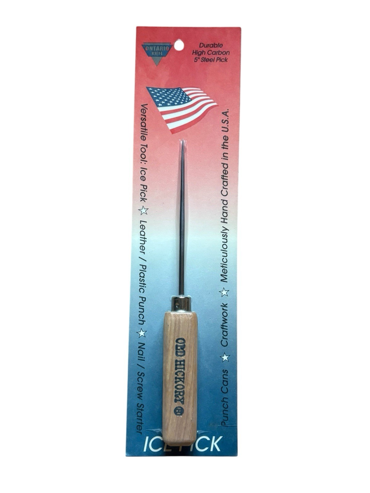 Vintage OLD HICKORY Ice Pick New Old Stock Ontario Knife Co USA New Sealed