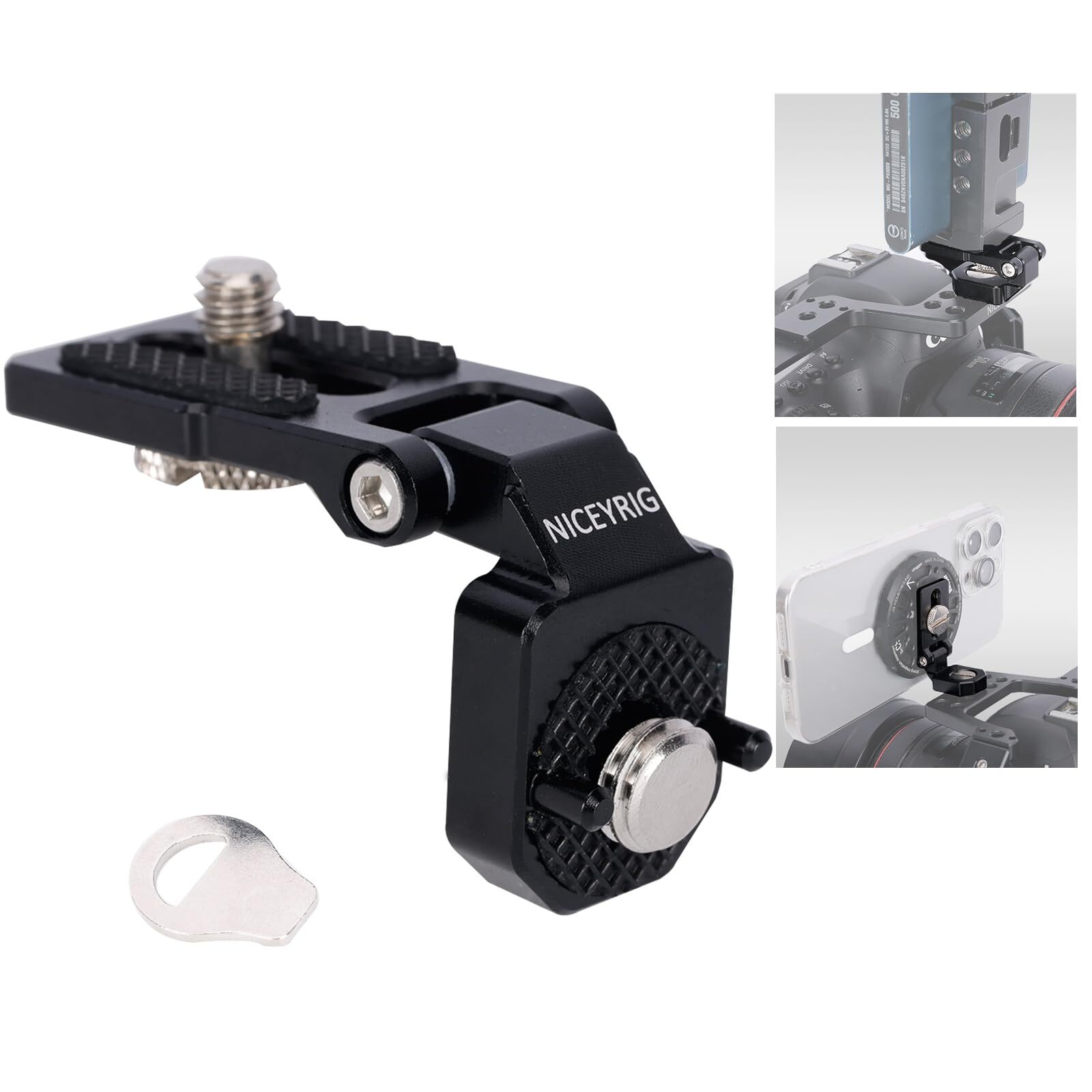 Right-Angle Bracket Mini L-Shape Mounting Plate for ARRI Thread 180 Degree Ad...
