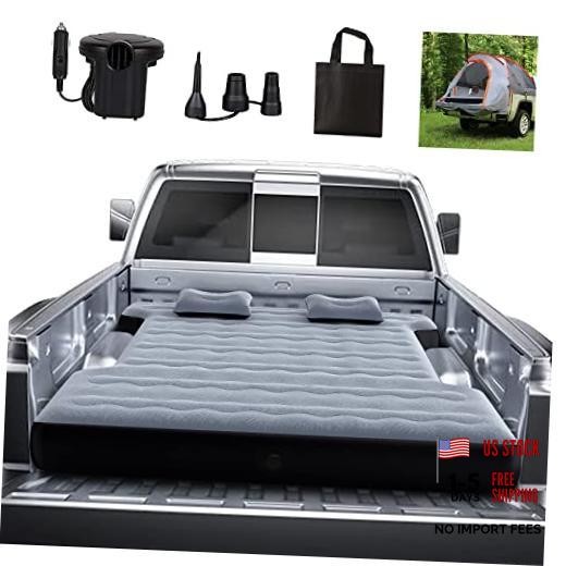 hufaut Camping Pickup Truck Bed Air Mattress Thicken Sleeping Pad for 5.5 Grey