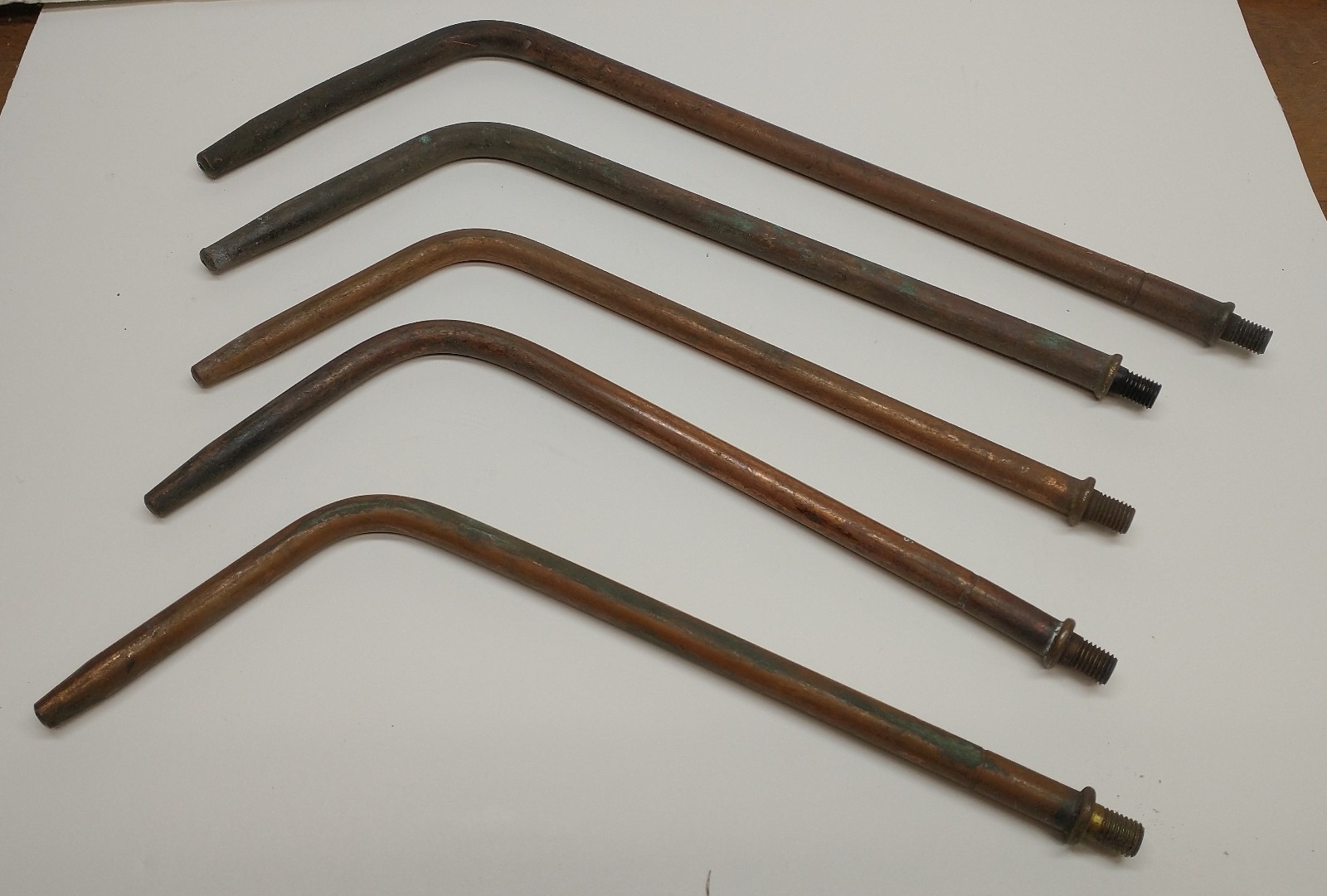 Five Used AIRCO Style 98 Seprable Brazing Welding Tips Sizes #12, #10 and 3 #9
