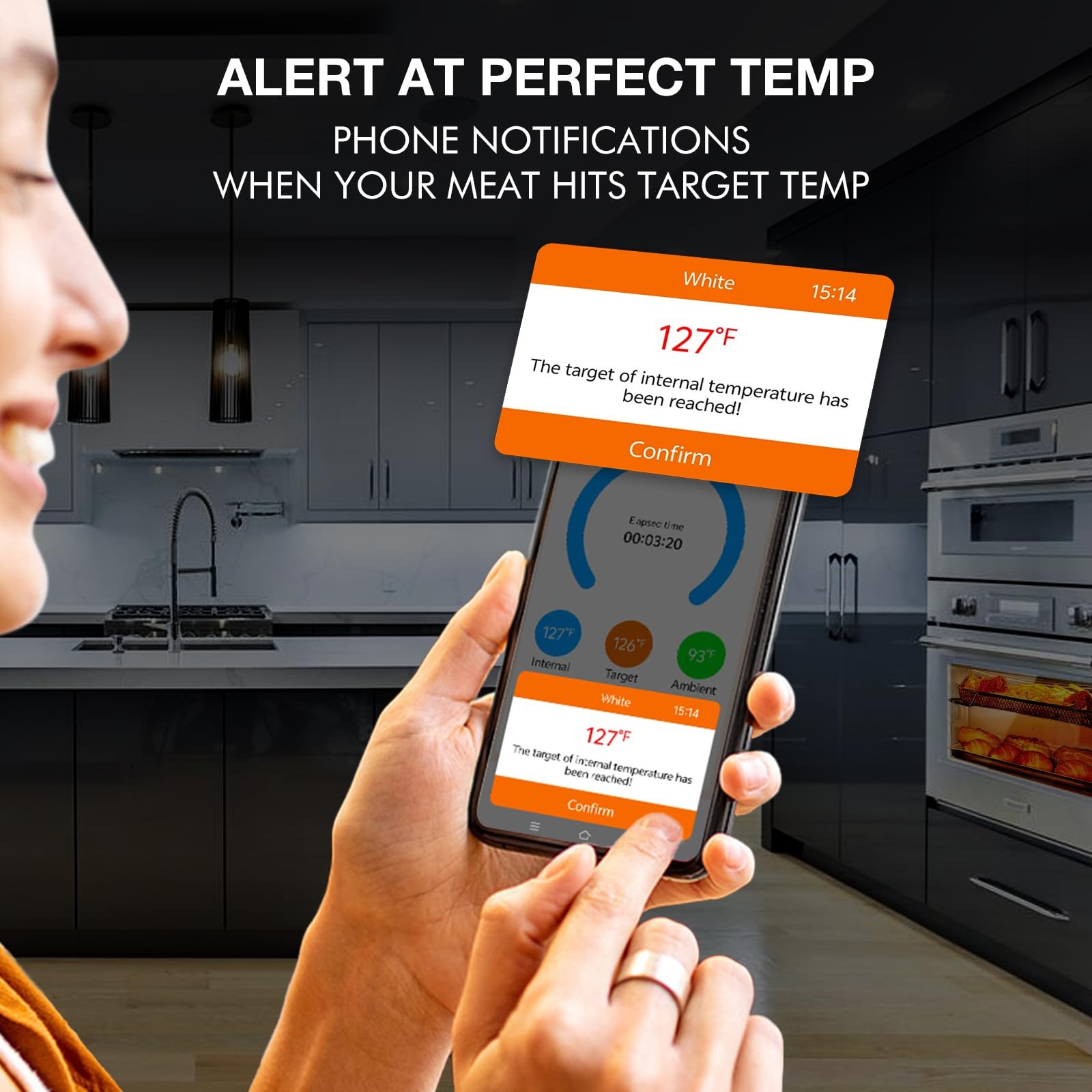 Smart Bluetooth Meat Thermometer for Grilling & Smoking, Dual Probe Wireless BBQ