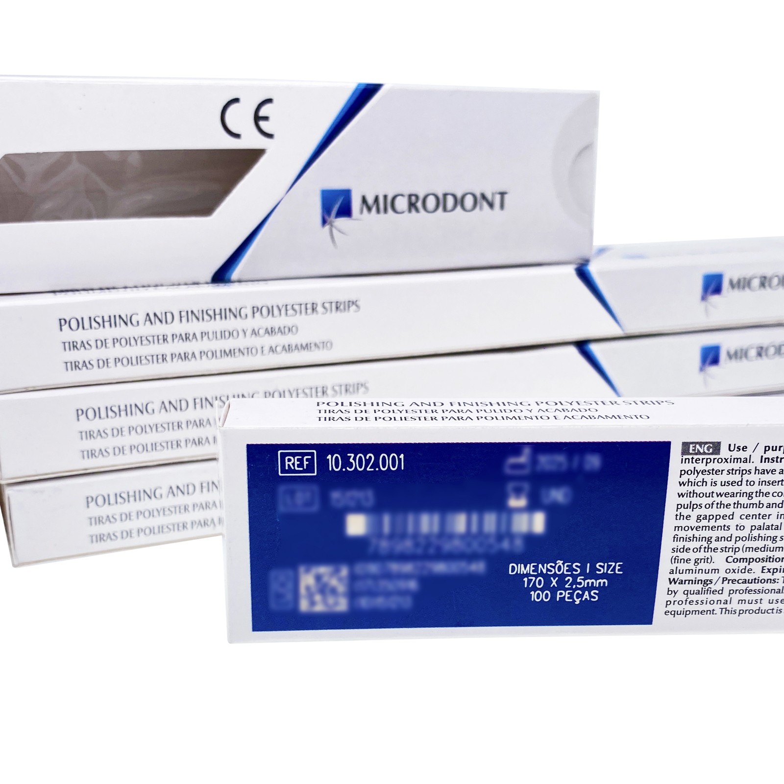 Microdont Dental Polishing Strips Polyester One 2.5 mm Medium/Fine 100 per Box