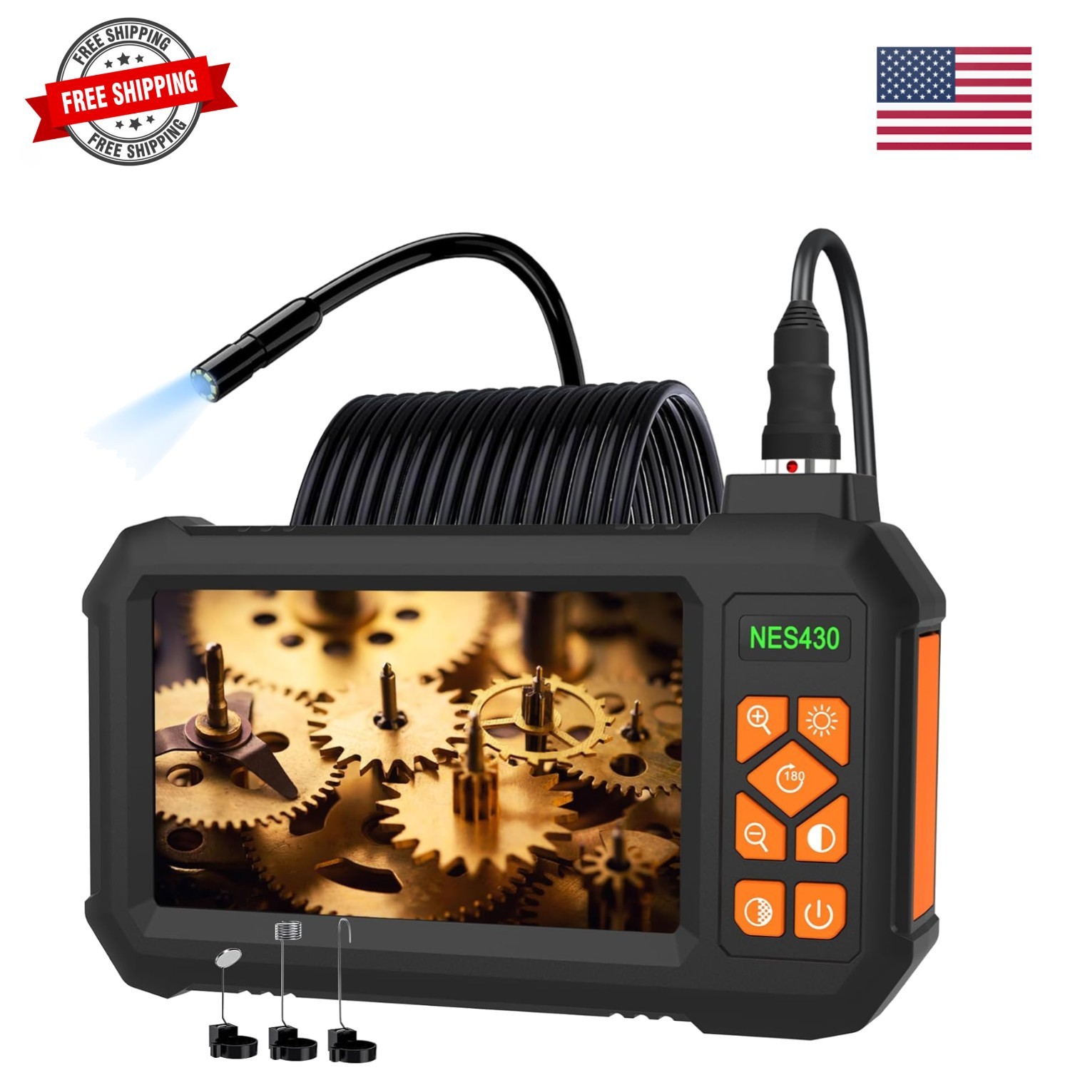 Industrial Endoscope Borescope Camera with Light, Borescope Inspection Camera...