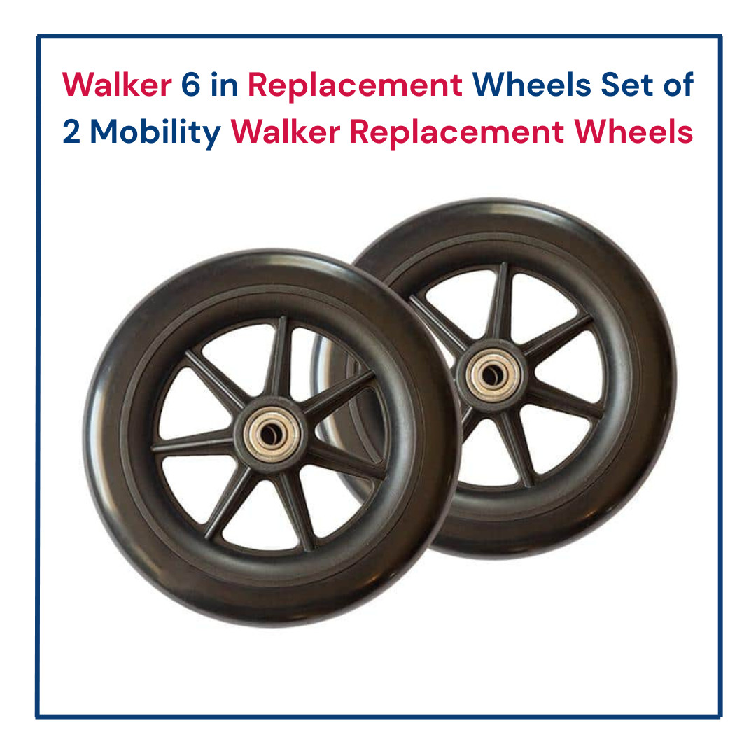 Walker 6 in Replacement Wheels Set of 2 Mobility Walker Replacement Wheels