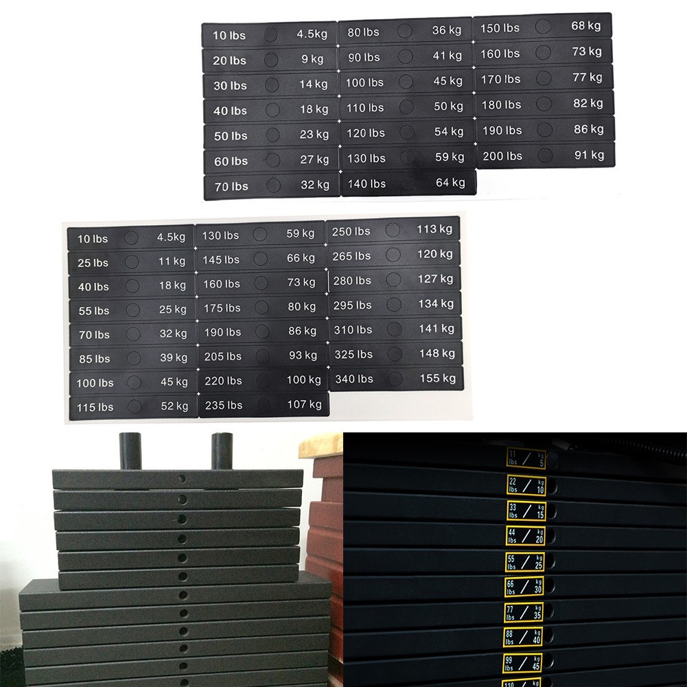 for Easy Apply and Remove Gym Weights Marking Stickers Set of Numbers from 10
