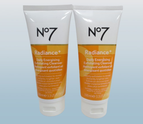 NO7 RADIANCE+ DAILY ENERGISING EXFOLIATING CLEANSER 3.3 OZ NWOB LOT OF 2