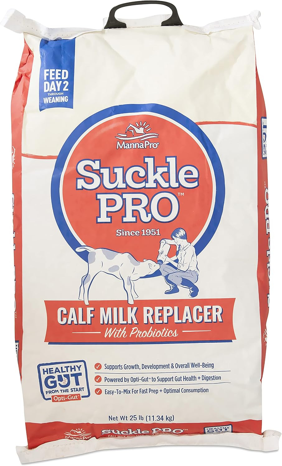 Suckle Pro Calf Milk Replacer, 22% Protein with Probiotics, Supports Healthy Gro