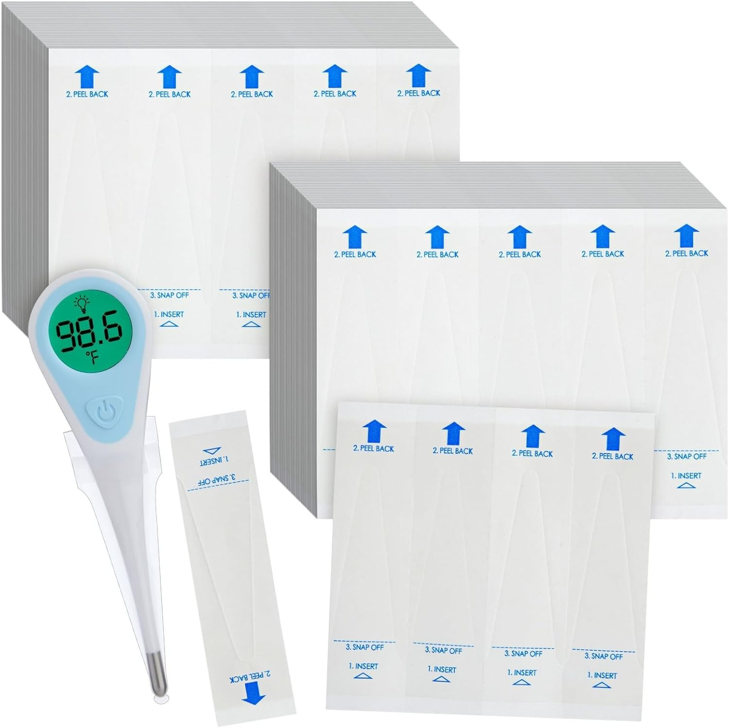 Thermometer Covers - 100 Count, White - Disposable Probe Covers for Digital Ther