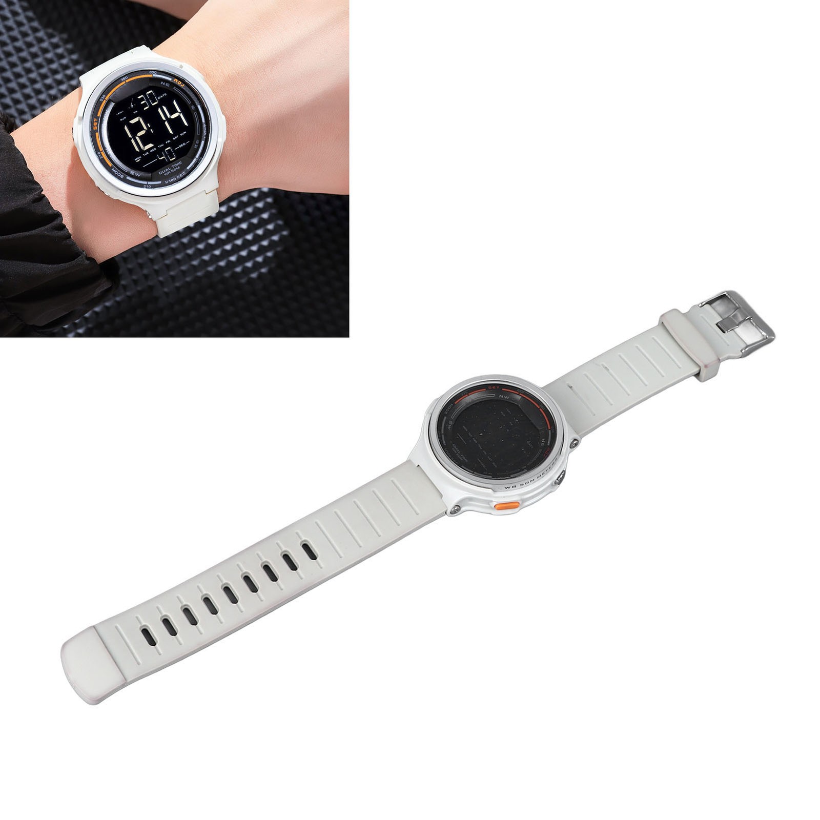 Digital Sports Watch Multifunctional Dual Time LED Luminous Countdown Timer FFW